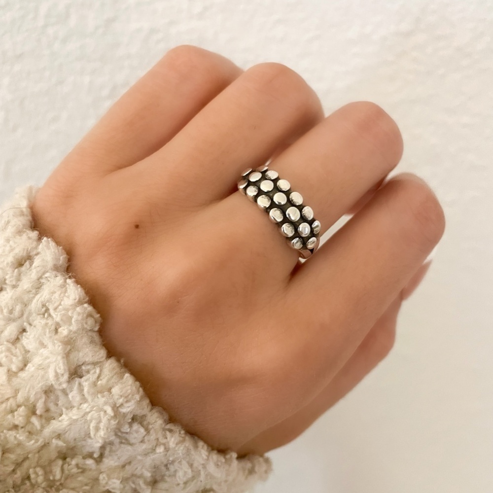 925 Sterling Silver Bead Ring Minimalist Dainty Ring Stackable Circle Ring Band